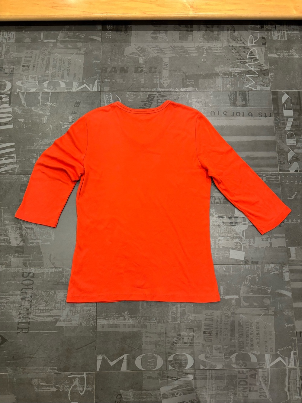 Women’s Classic Olsen 3/4 Sleeve orange Crewneck Top